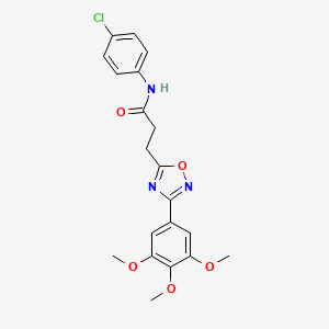 molecular formula C20H20ClN3O5 B7718243 N-(4-chlorophenyl)-3-[3-(3,4,5-trimethoxyphenyl)-1,2,4-oxadiazol-5-yl]propanamide 