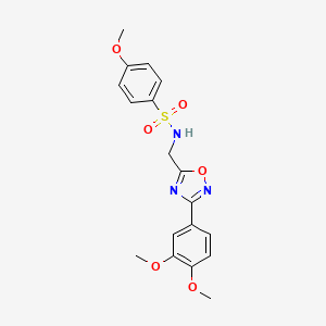 molecular formula C18H19N3O6S B7718267 N-[[3-(3,4-dimethoxyphenyl)-1,2,4-oxadiazol-5-yl]methyl]-4-methoxybenzenesulfonamide 