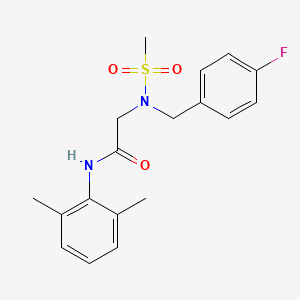 molecular formula C18H21FN2O3S B7718289 N-(2,6-Dimethylphenyl)-2-{N-[(4-fluorophenyl)methyl]methanesulfonamido}acetamide 