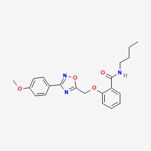 molecular formula C21H23N3O4 B7718331 N-butyl-2-{[3-(4-methoxyphenyl)-1,2,4-oxadiazol-5-yl]methoxy}benzamide 