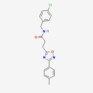 molecular formula C19H18ClN3O2 B7718333 N-[(4-chlorophenyl)methyl]-3-[3-(4-methylphenyl)-1,2,4-oxadiazol-5-yl]propanamide 