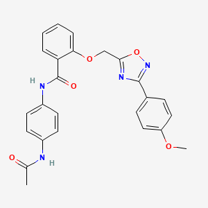 molecular formula C25H22N4O5 B7718442 N-(4-Acetamidophenyl)-2-{[3-(4-methoxyphenyl)-1,2,4-oxadiazol-5-YL]methoxy}benzamide 