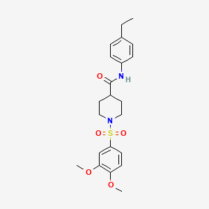 molecular formula C22H28N2O5S B7718458 1-(3,4-dimethoxyphenyl)sulfonyl-N-(4-ethylphenyl)piperidine-4-carboxamide 