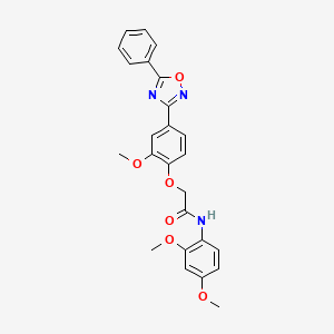 molecular formula C25H23N3O6 B7718541 N-(2,4-dimethoxyphenyl)-2-[2-methoxy-4-(5-phenyl-1,2,4-oxadiazol-3-yl)phenoxy]acetamide 