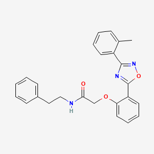 molecular formula C25H23N3O3 B7718626 2-{2-[3-(2-methylphenyl)-1,2,4-oxadiazol-5-yl]phenoxy}-N-(2-phenylethyl)acetamide 