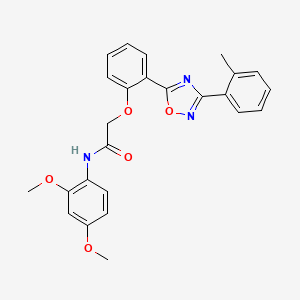 molecular formula C25H23N3O5 B7718647 N-(2,4-dimethoxyphenyl)-2-{2-[3-(2-methylphenyl)-1,2,4-oxadiazol-5-yl]phenoxy}acetamide 