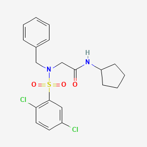 molecular formula C20H22Cl2N2O3S B7718692 N~2~-benzyl-N-cyclopentyl-N~2~-[(2,5-dichlorophenyl)sulfonyl]glycinamide 
