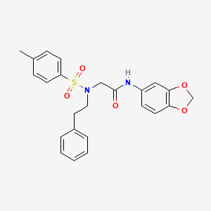 molecular formula C24H24N2O5S B7718717 N-1,3-benzodioxol-5-yl-N~2~-[(4-methylphenyl)sulfonyl]-N~2~-(2-phenylethyl)glycinamide 