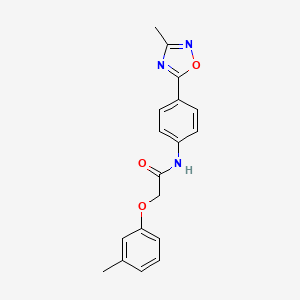 molecular formula C18H17N3O3 B7718718 N-[4-(3-methyl-1,2,4-oxadiazol-5-yl)phenyl]-2-(3-methylphenoxy)acetamide 