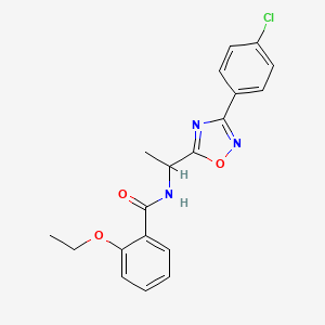 molecular formula C19H18ClN3O3 B7718733 N-(1-(3-(4-chlorophenyl)-1,2,4-oxadiazol-5-yl)ethyl)-2-ethoxybenzamide 