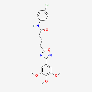 molecular formula C21H22ClN3O5 B7718768 N-(4-chlorophenyl)-4-[3-(3,4,5-trimethoxyphenyl)-1,2,4-oxadiazol-5-yl]butanamide 
