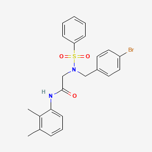 molecular formula C23H23BrN2O3S B7718932 2-[benzenesulfonyl-[(4-bromophenyl)methyl]amino]-N-(2,3-dimethylphenyl)acetamide 