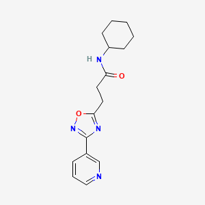 molecular formula C16H20N4O2 B7719070 N-cyclohexyl-3-[3-(pyridin-3-yl)-1,2,4-oxadiazol-5-yl]propanamide 