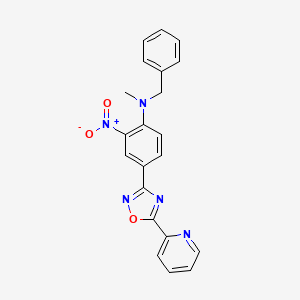 molecular formula C21H17N5O3 B7719096 N-Benzyl-N-methyl-2-nitro-4-[5-(pyridin-2-YL)-1,2,4-oxadiazol-3-YL]aniline 