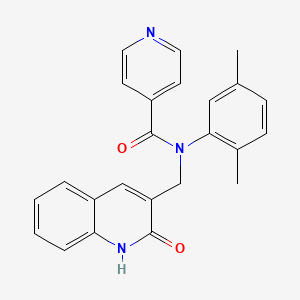 molecular formula C24H21N3O2 B7719148 N-(2,5-dimethylphenyl)-N-((2-hydroxyquinolin-3-yl)methyl)isonicotinamide 