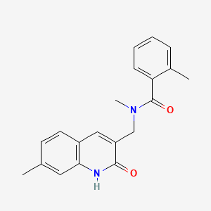 molecular formula C20H20N2O2 B7719153 N-((2-hydroxy-7-methylquinolin-3-yl)methyl)-N,2-dimethylbenzamide 
