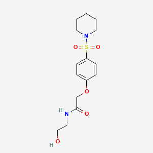 molecular formula C15H22N2O5S B7719184 N-(2-hydroxyethyl)-2-(4-piperidin-1-ylsulfonylphenoxy)acetamide 