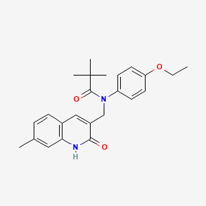 molecular formula C24H28N2O3 B7719234 N-(4-ethoxyphenyl)-N-((2-hydroxy-7-methylquinolin-3-yl)methyl)pivalamide 