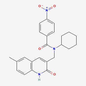 molecular formula C24H25N3O4 B7719265 N-cyclohexyl-N-[(6-methyl-2-oxo-1,2-dihydroquinolin-3-yl)methyl]-4-nitrobenzamide CAS No. 5270-11-1