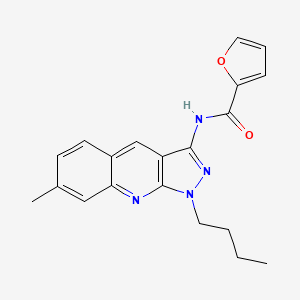 molecular formula C20H20N4O2 B7719378 N-(1-butyl-7-methyl-1H-pyrazolo[3,4-b]quinolin-3-yl)furan-2-carboxamide 