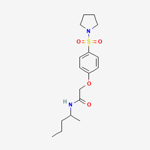 molecular formula C17H26N2O4S B7719435 N-(pentan-2-yl)-2-(4-(pyrrolidin-1-ylsulfonyl)phenoxy)acetamide 