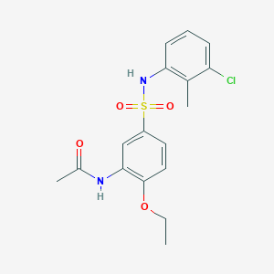 molecular formula C17H19ClN2O4S B7719487 N-{5-[(3-chloro-2-methylphenyl)sulfamoyl]-2-ethoxyphenyl}acetamide 