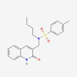 molecular formula C21H24N2O3S B7719495 N-BUTYL-N-[(2-HYDROXYQUINOLIN-3-YL)METHYL]-4-METHYLBENZENE-1-SULFONAMIDE 