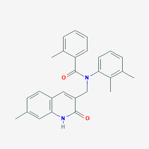 molecular formula C27H26N2O2 B7719521 N-(2,3-dimethylphenyl)-N-((2-hydroxy-7-methylquinolin-3-yl)methyl)-2-methylbenzamide 