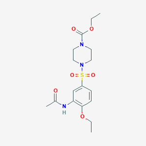 molecular formula C17H25N3O6S B7719574 Ethyl 4-(3-acetamido-4-ethoxyphenyl)sulfonylpiperazine-1-carboxylate 