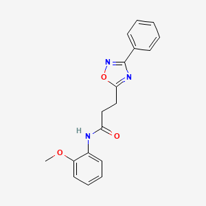 molecular formula C18H17N3O3 B7719603 N-(2-methoxyphenyl)-3-(3-phenyl-1,2,4-oxadiazol-5-yl)propanamide 