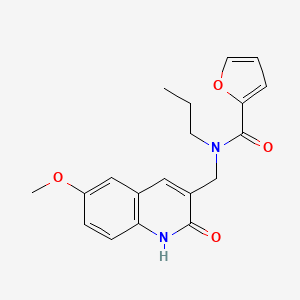 molecular formula C19H20N2O4 B7719702 N-[(6-methoxy-2-oxo-1H-quinolin-3-yl)methyl]-N-propylfuran-2-carboxamide CAS No. 674364-03-5