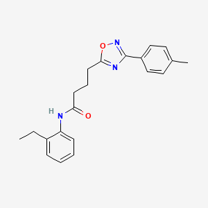 molecular formula C21H23N3O2 B7719771 N-(2-ethylphenyl)-4-[3-(4-methylphenyl)-1,2,4-oxadiazol-5-yl]butanamide 