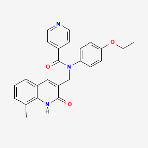 molecular formula C25H23N3O3 B7719779 N-(4-ethoxyphenyl)-N-((2-hydroxy-8-methylquinolin-3-yl)methyl)isonicotinamide 