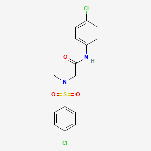 molecular formula C15H14Cl2N2O3S B7719796 N-(4-chlorophenyl)-2-(N-methyl-4-chlorobenzenesulfonamido)acetamide 