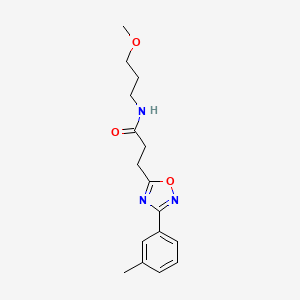 molecular formula C16H21N3O3 B7719848 N-(3-methoxypropyl)-3-[3-(3-methylphenyl)-1,2,4-oxadiazol-5-yl]propanamide 