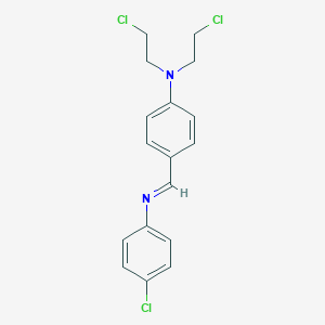 N,N-bis(2-chloroethyl)-4-[(4-chlorophenyl)iminomethyl]aniline