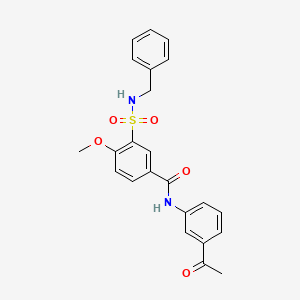 molecular formula C23H22N2O5S B7719955 N-(3-acetylphenyl)-3-(benzylsulfamoyl)-4-methoxybenzamide 
