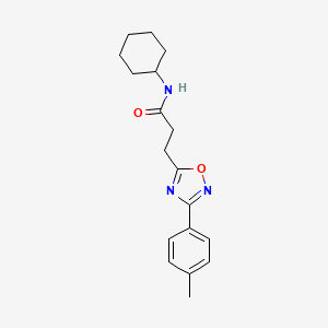 molecular formula C18H23N3O2 B7719961 N-cyclohexyl-3-[3-(4-methylphenyl)-1,2,4-oxadiazol-5-yl]propanamide 