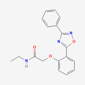 molecular formula C18H17N3O3 B7720004 N-ethyl-2-[2-(3-phenyl-1,2,4-oxadiazol-5-yl)phenoxy]acetamide 