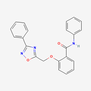 molecular formula C22H17N3O3 B7720138 N-phenyl-2-[(3-phenyl-1,2,4-oxadiazol-5-yl)methoxy]benzamide 
