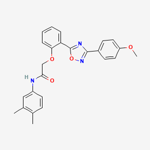 molecular formula C25H23N3O4 B7720151 N-(3,4-dimethylphenyl)-2-{2-[3-(4-methoxyphenyl)-1,2,4-oxadiazol-5-yl]phenoxy}acetamide 