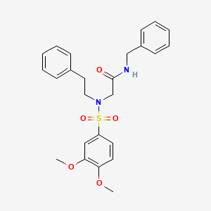 molecular formula C25H28N2O5S B7720199 N-Benzyl-2-[N-(2-phenylethyl)3,4-dimethoxybenzenesulfonamido]acetamide 