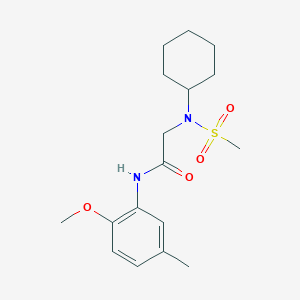 molecular formula C17H26N2O4S B7720234 N~2~-cyclohexyl-N-(2-methoxy-5-methylphenyl)-N~2~-(methylsulfonyl)glycinamide 