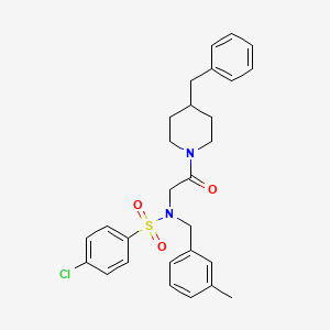 molecular formula C28H31ClN2O3S B7720241 N-[2-(4-benzylpiperidin-1-yl)-2-oxoethyl]-4-chloro-N-(3-methylbenzyl)benzenesulfonamide 