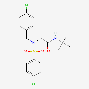molecular formula C19H22Cl2N2O3S B7720263 N-(tert-butyl)-2-(4-chloro-N-(4-chlorobenzyl)phenylsulfonamido)acetamide 