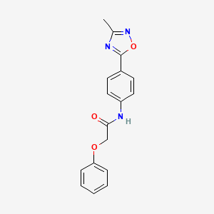 molecular formula C17H15N3O3 B7720329 N-[4-(3-methyl-1,2,4-oxadiazol-5-yl)phenyl]-2-phenoxyacetamide 
