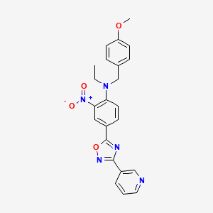 molecular formula C23H21N5O4 B7720348 N-Ethyl-N-[(4-methoxyphenyl)methyl]-2-nitro-4-[3-(pyridin-3-YL)-1,2,4-oxadiazol-5-YL]aniline 