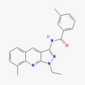 molecular formula C21H20N4O B7720350 N-(1-ethyl-8-methyl-1H-pyrazolo[3,4-b]quinolin-3-yl)-3-methylbenzamide 