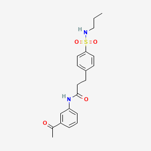 molecular formula C20H24N2O4S B7720447 N-(3-acetylphenyl)-3-[4-(propylsulfamoyl)phenyl]propanamide 