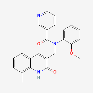 molecular formula C24H21N3O3 B7720456 N-((2-hydroxy-8-methylquinolin-3-yl)methyl)-N-(2-methoxyphenyl)nicotinamide 